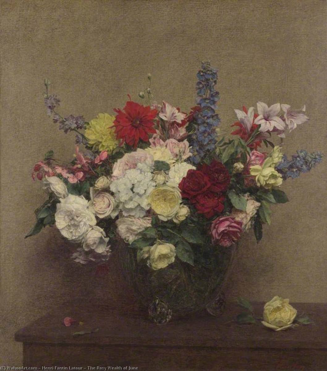 Wikioo.org - The Encyclopedia of Fine Arts - Painting, Artwork by Henri Fantin Latour - The Rosy Wealth of June