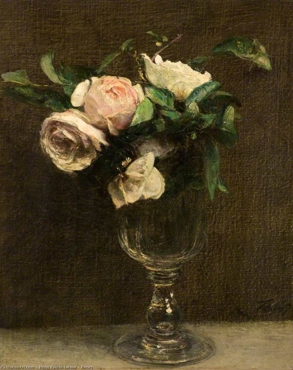 Wikioo.org - The Encyclopedia of Fine Arts - Painting, Artwork by Henri Fantin Latour - Roses