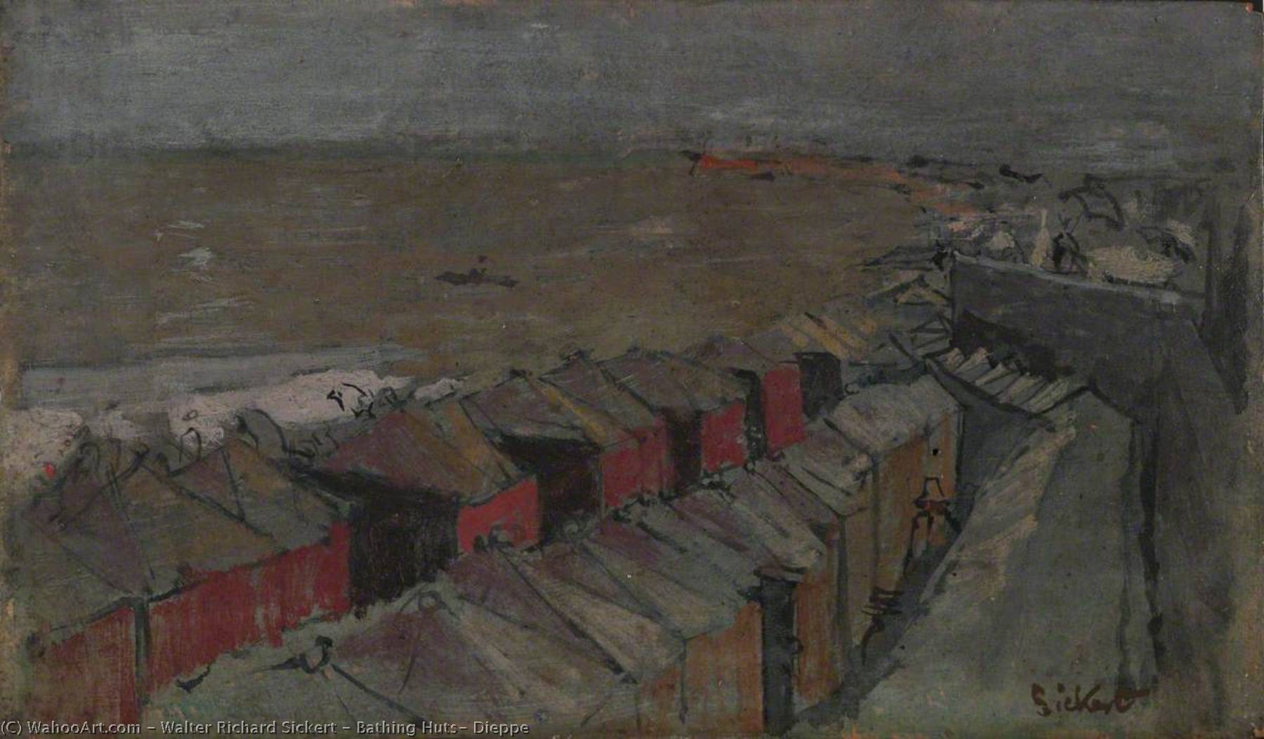 Wikioo.org - The Encyclopedia of Fine Arts - Painting, Artwork by Walter Richard Sickert - Bathing Huts, Dieppe