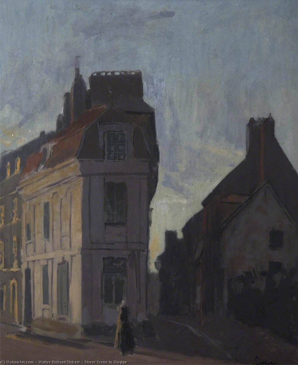 Wikioo.org - The Encyclopedia of Fine Arts - Painting, Artwork by Walter Richard Sickert - Street Scene in Dieppe