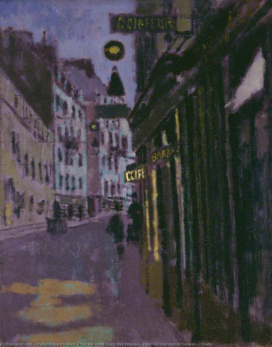 Wikioo.org - The Encyclopedia of Fine Arts - Painting, Artwork by Walter Richard Sickert - The rue Notre Dame des Champs, Paris The Entrance to Sargent's Studio