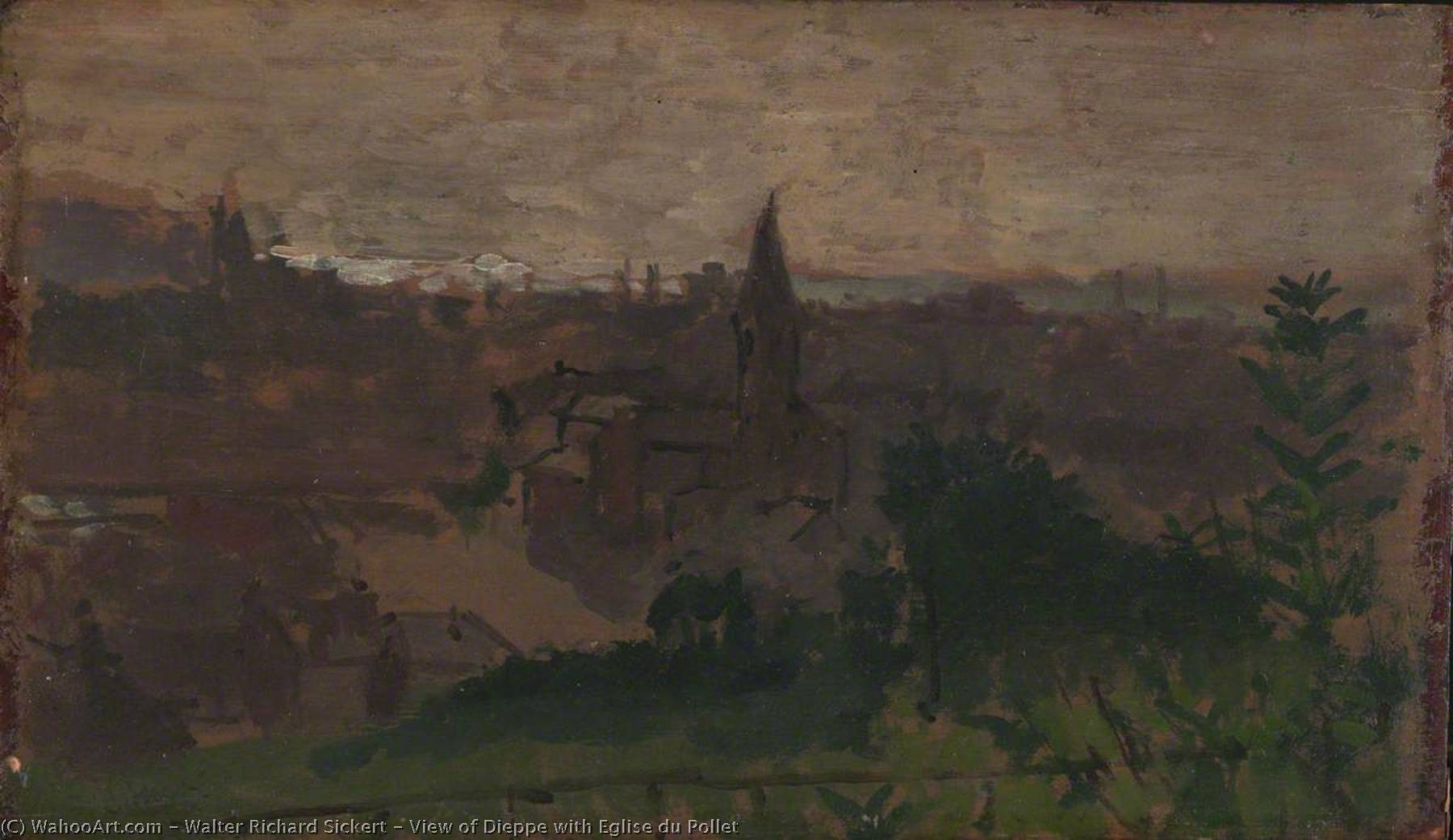 WikiOO.org - Enciclopedia of Fine Arts - Pictura, lucrări de artă Walter Richard Sickert - View of Dieppe with Eglise du Pollet