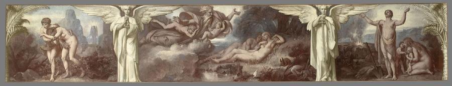 Wikioo.org – L'Encyclopédie des Beaux Arts - Peinture, Oeuvre de Alexis Joseph Mazerolle - Adam et La veille ( Titre dorigine )