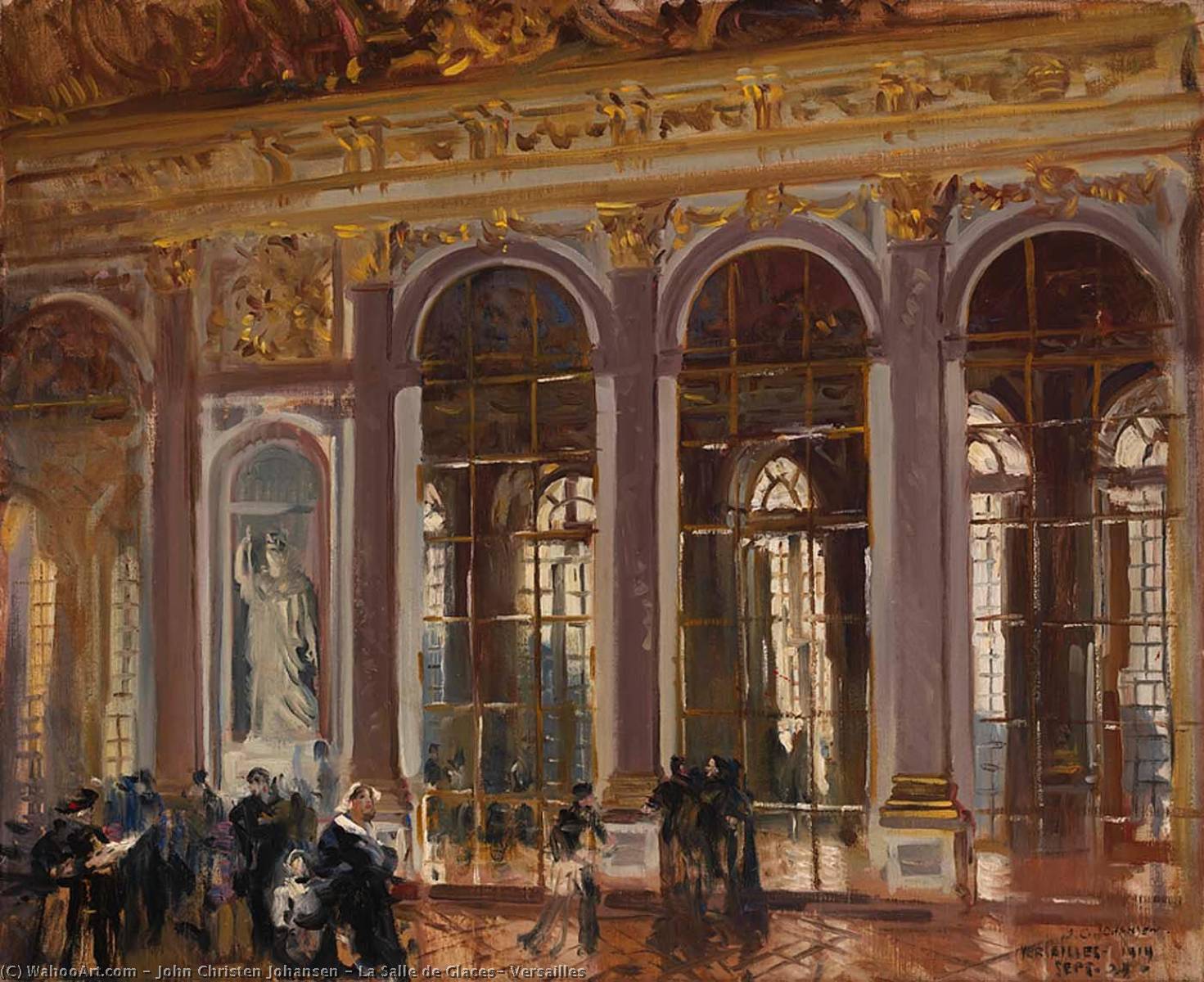 Wikioo.org - The Encyclopedia of Fine Arts - Painting, Artwork by John Christen Johansen - La Salle de Glaces, Versailles