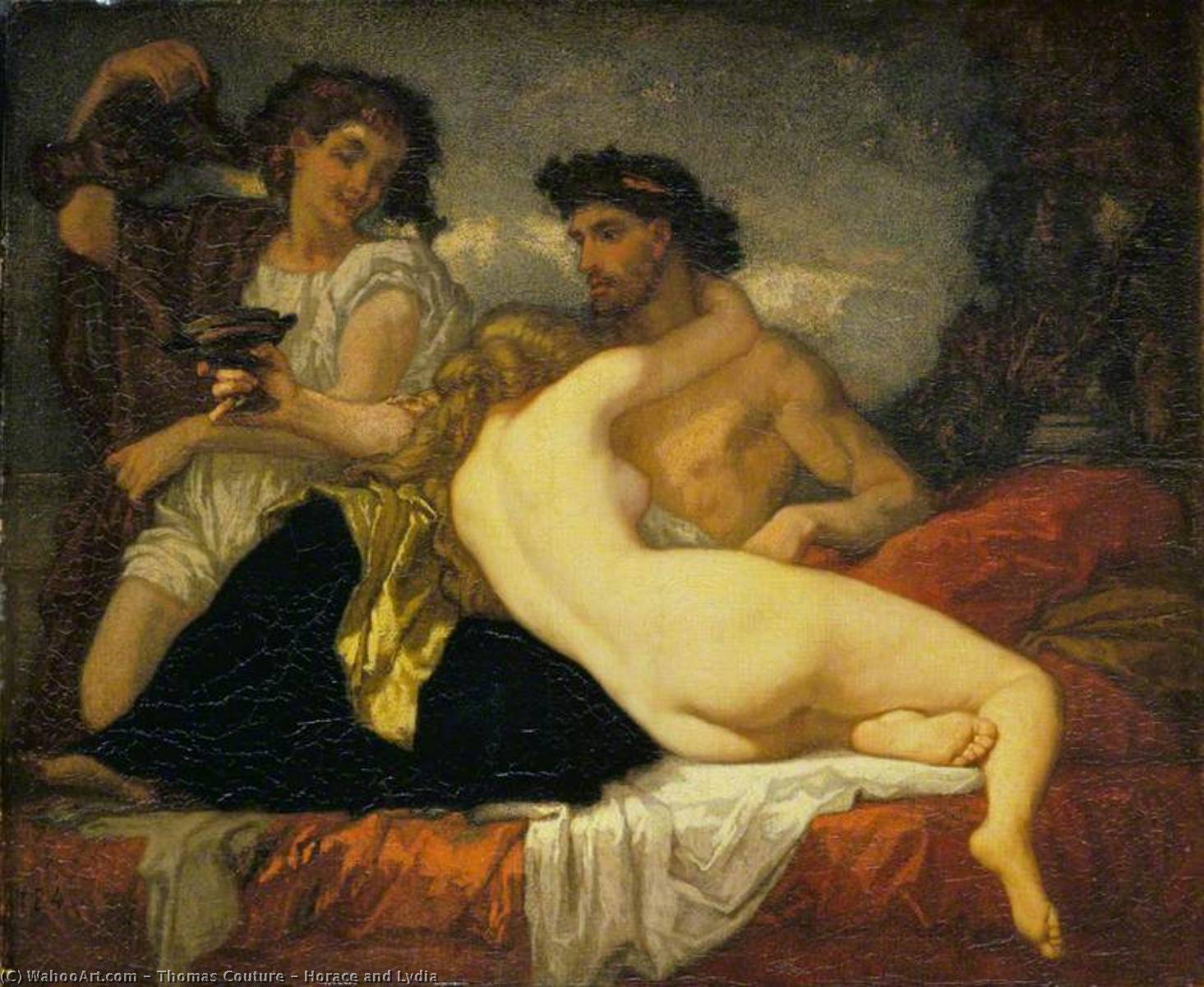 Wikioo.org - The Encyclopedia of Fine Arts - Painting, Artwork by Thomas Couture - Horace and Lydia