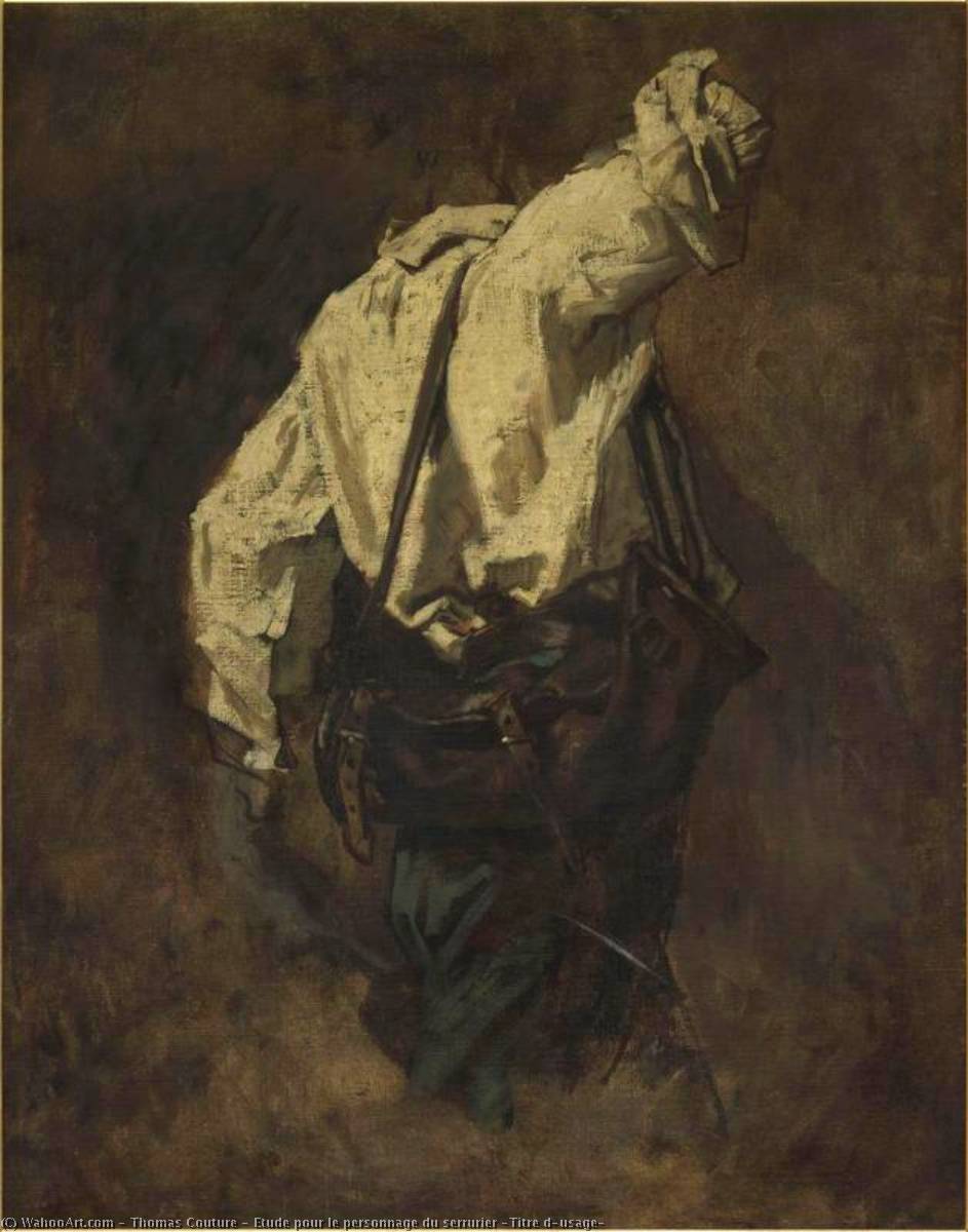 Wikioo.org - The Encyclopedia of Fine Arts - Painting, Artwork by Thomas Couture - Etude pour le personnage du serrurier (Titre d'usage)