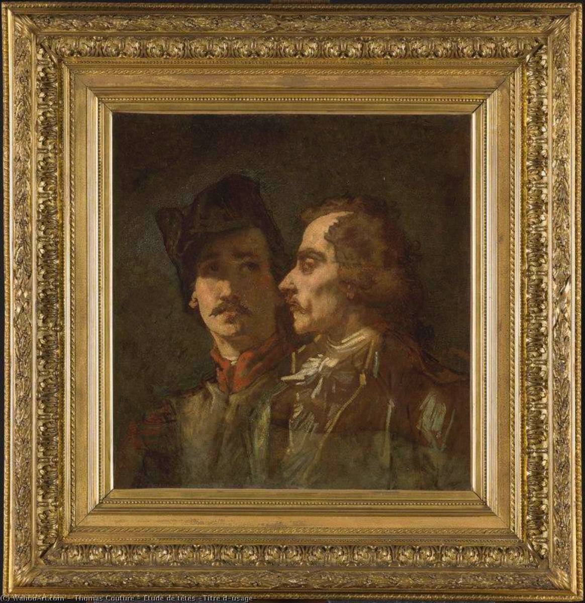 Wikioo.org – L'Encyclopédie des Beaux Arts - Peinture, Oeuvre de Thomas Couture - Etude de têtes ( Titre d'usage )