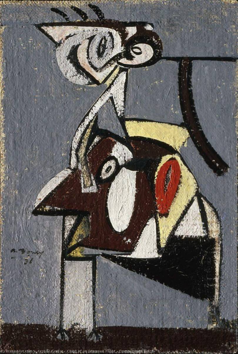 WikiOO.org - Encyclopedia of Fine Arts - Lukisan, Artwork Arshile Gorky - Child of an Idumean Night (Composition No. 4)