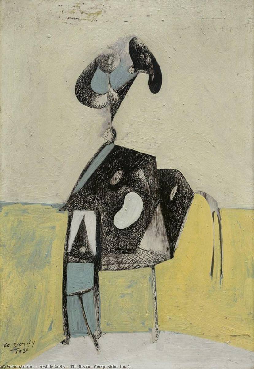 Wikioo.org - สารานุกรมวิจิตรศิลป์ - จิตรกรรม Arshile Gorky - The Raven (Composition No. 3)