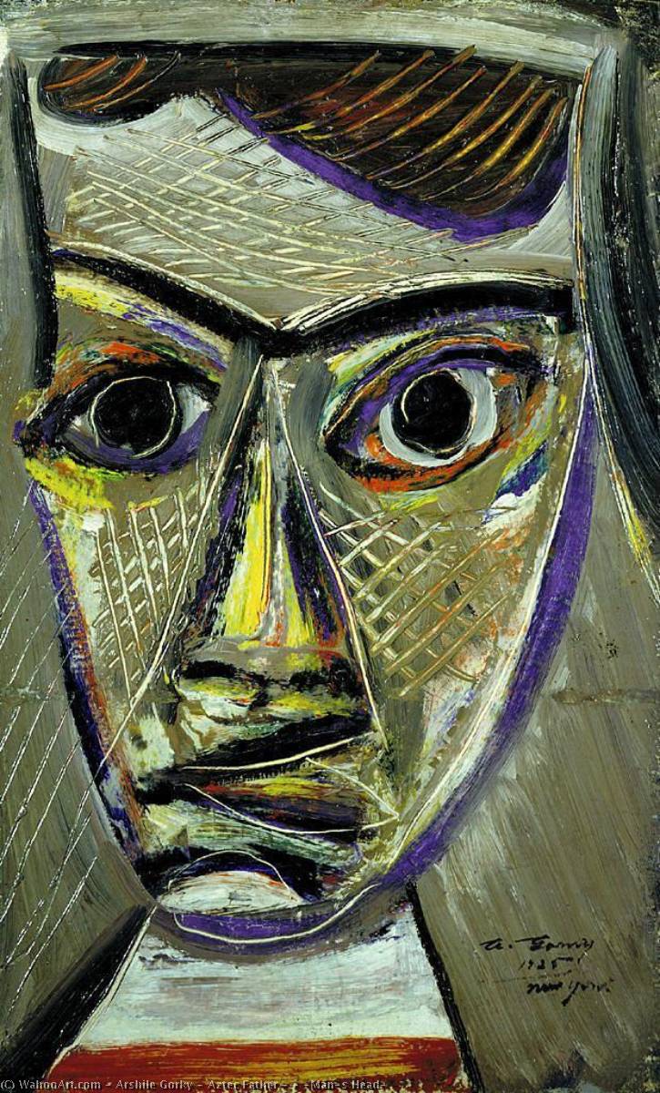Wikioo.org - สารานุกรมวิจิตรศิลป์ - จิตรกรรม Arshile Gorky - Aztec Father ( ) (Man's Head)