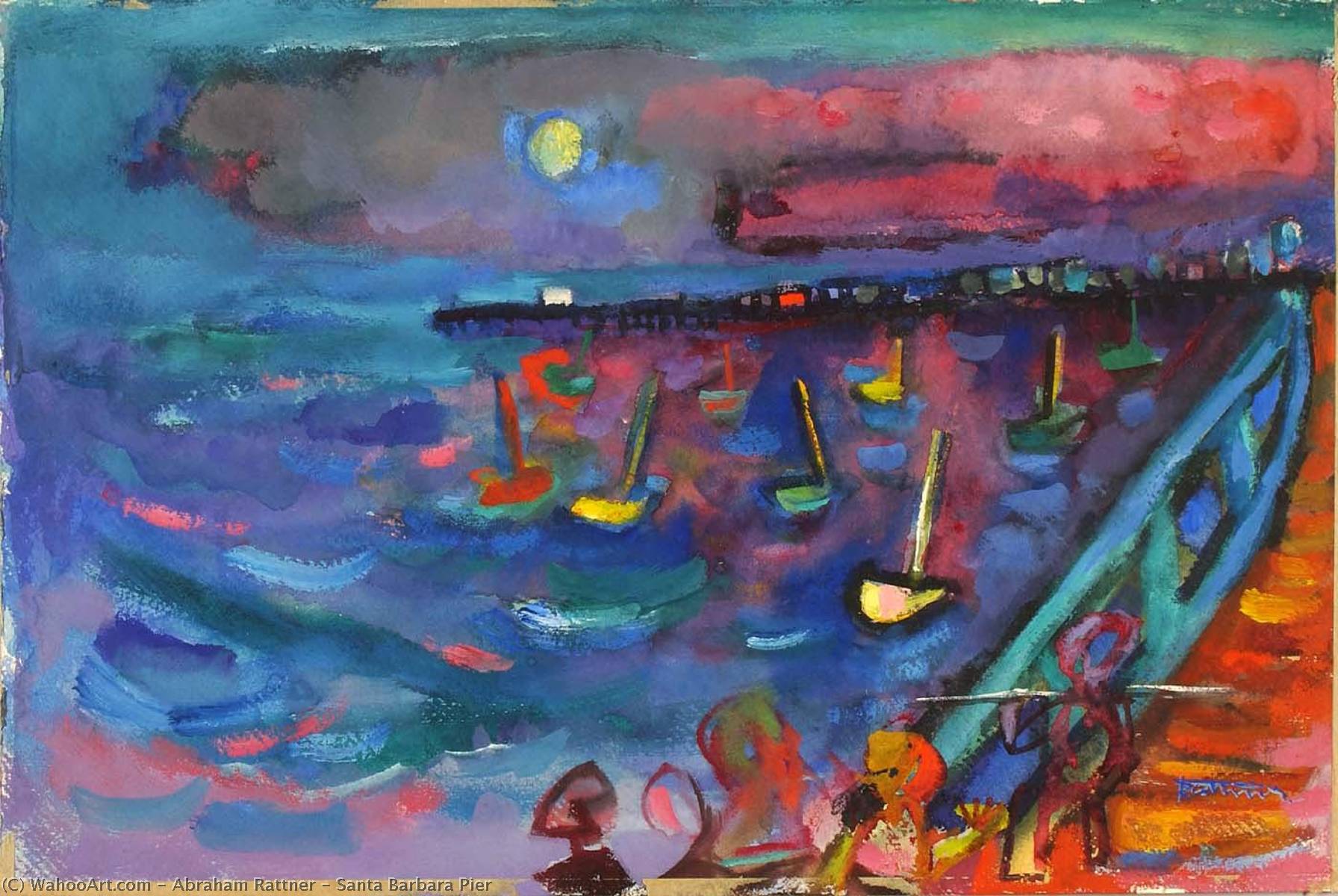 WikiOO.org - Encyclopedia of Fine Arts - Maľba, Artwork Abraham Rattner - Santa Barbara Pier