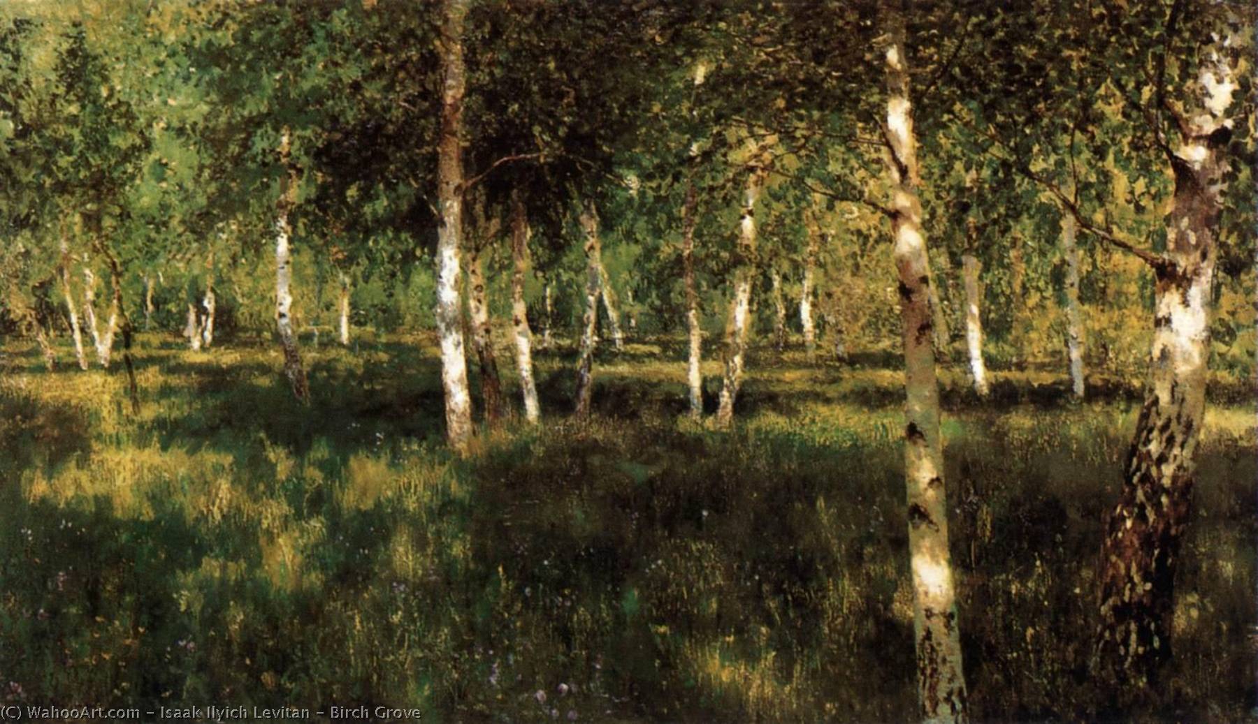 Wikioo.org - The Encyclopedia of Fine Arts - Painting, Artwork by Isaak Ilyich Levitan - Birch Grove