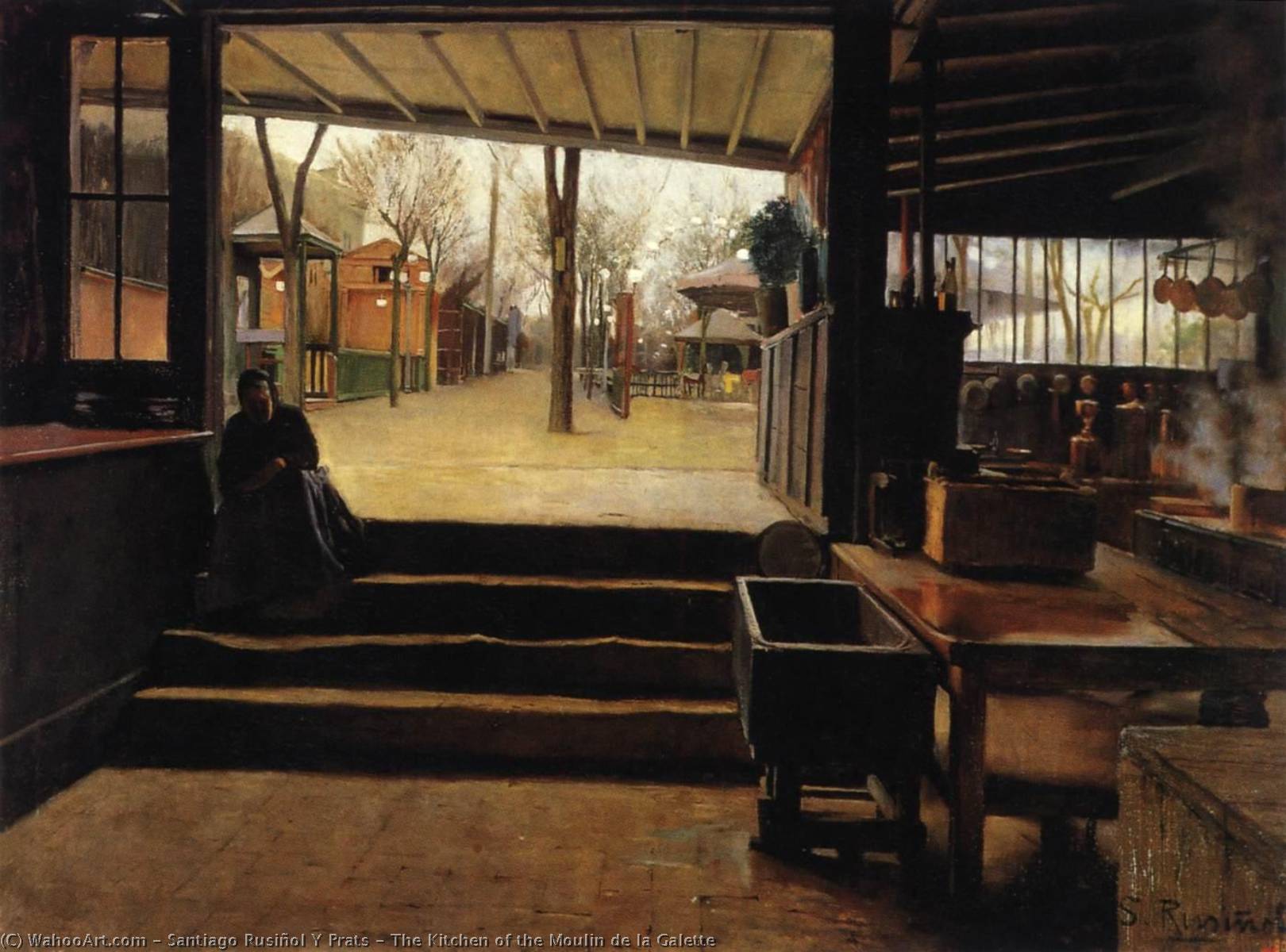 Wikioo.org - The Encyclopedia of Fine Arts - Painting, Artwork by Santiago Rusiñol Y Prats - The Kitchen of the Moulin de la Galette