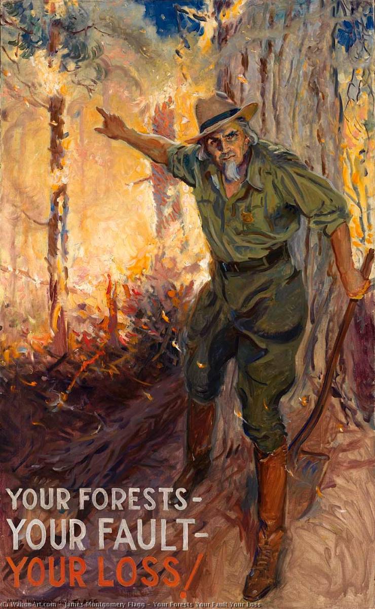 Wikioo.org – L'Encyclopédie des Beaux Arts - Peinture, Oeuvre de James Montgomery Flagg - votre forêts  votre  Faille  votre  perte