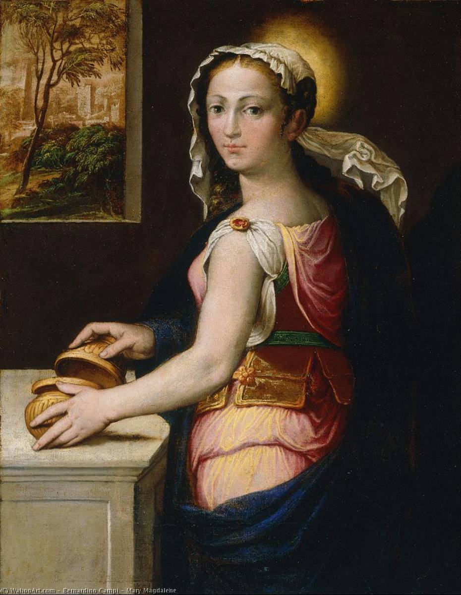 Wikioo.org - The Encyclopedia of Fine Arts - Painting, Artwork by Bernardino Campi - Mary Magdalene