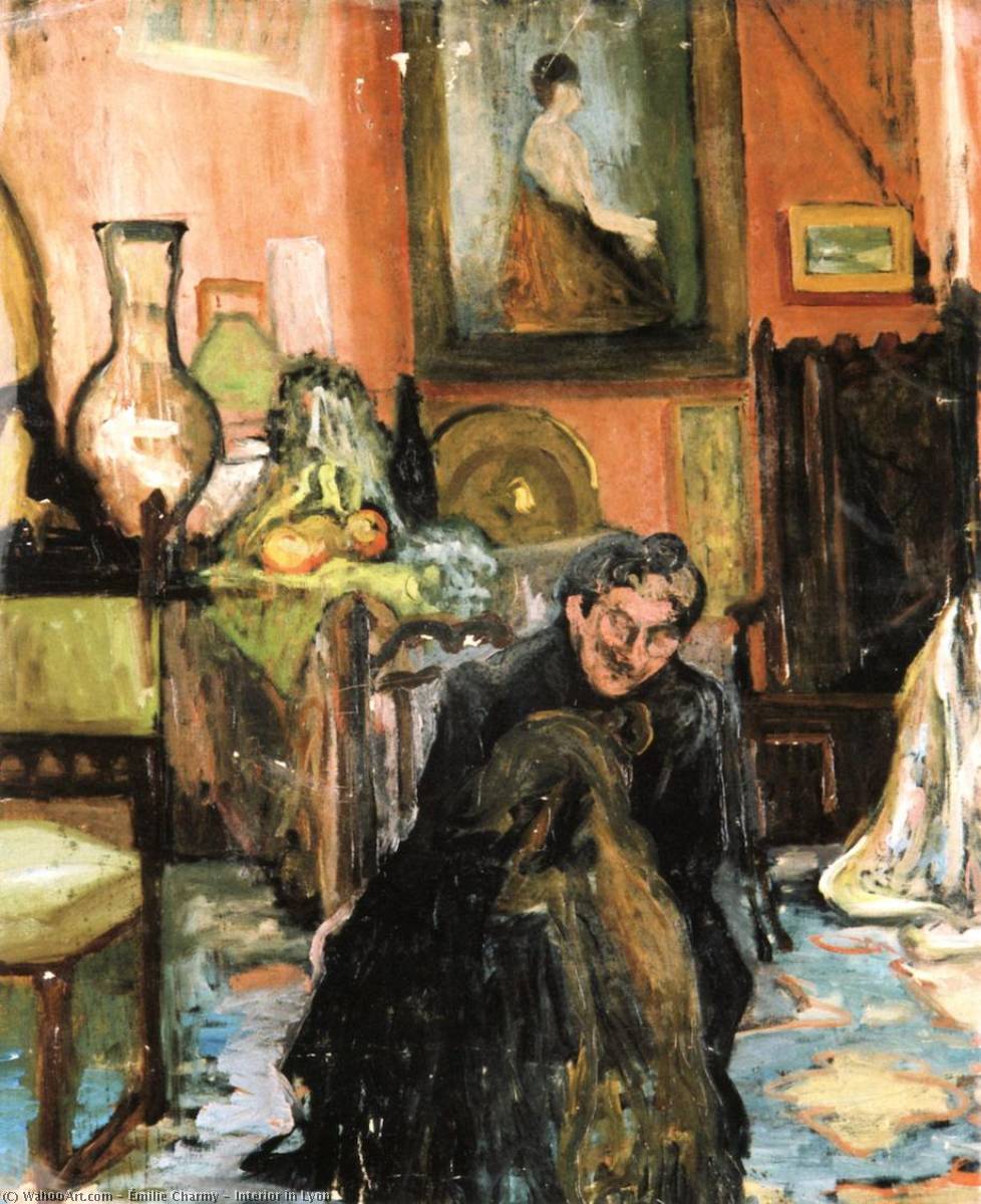 Wikioo.org - The Encyclopedia of Fine Arts - Painting, Artwork by Émilie Charmy - Interior in Lyon