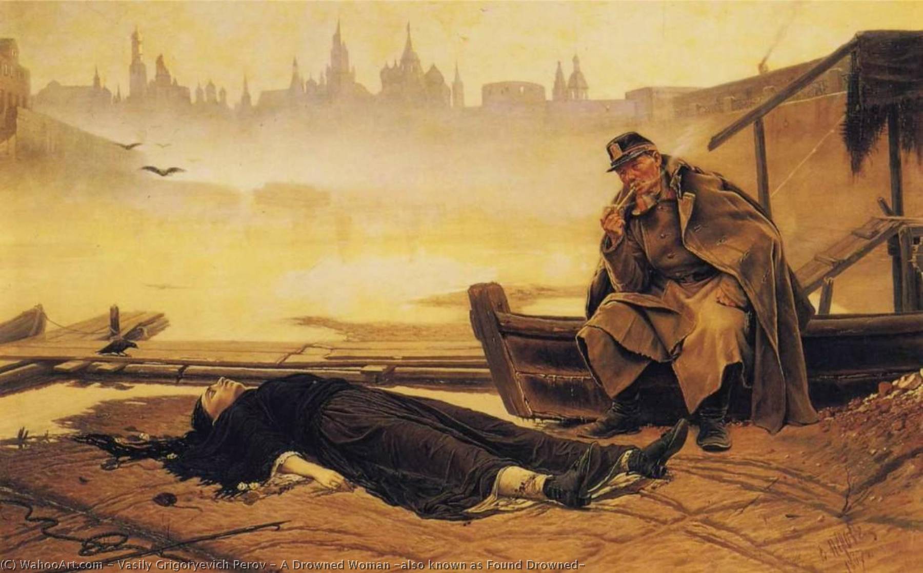Wikioo.org - The Encyclopedia of Fine Arts - Painting, Artwork by Vasily Grigoryevich Perov - A Drowned Woman (also known as Found Drowned)