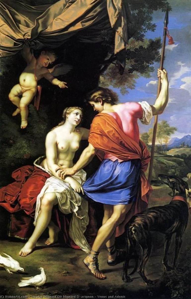 Wikioo.org - The Encyclopedia of Fine Arts - Painting, Artwork by Nicolas Mignard Dit Mignard D'avignon - Venus and Adonis
