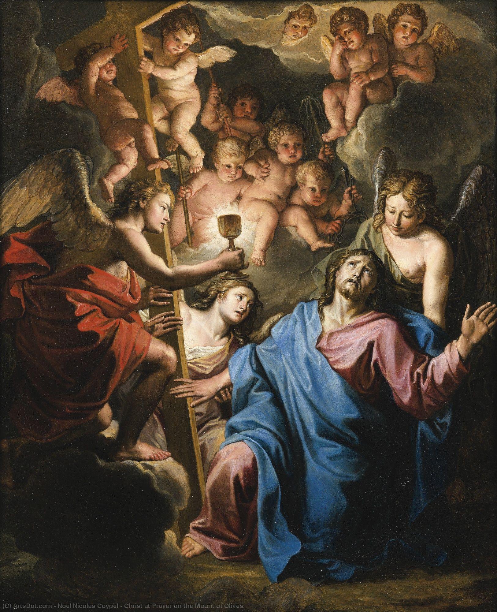 Wikioo.org - สารานุกรมวิจิตรศิลป์ - จิตรกรรม Noel Nicolas Coypel - Christ at Prayer on the Mount of Olives