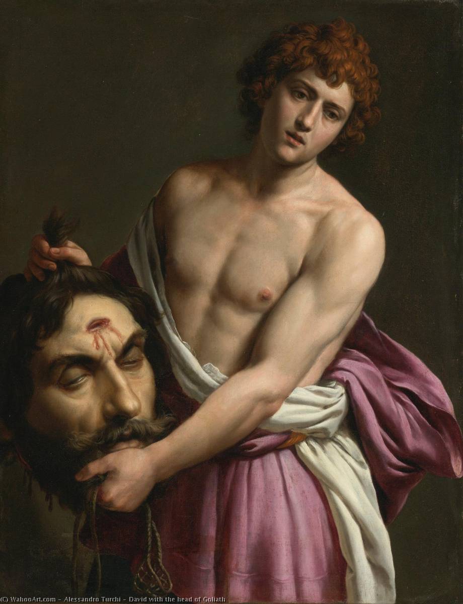 Wikioo.org - The Encyclopedia of Fine Arts - Painting, Artwork by Alessandro Turchi - David with the head of Goliath
