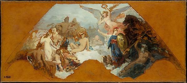 WikiOO.org - 백과 사전 - 회화, 삽화 Isidore Alexandre Augustin Pils - Minerva Combating Brute Force