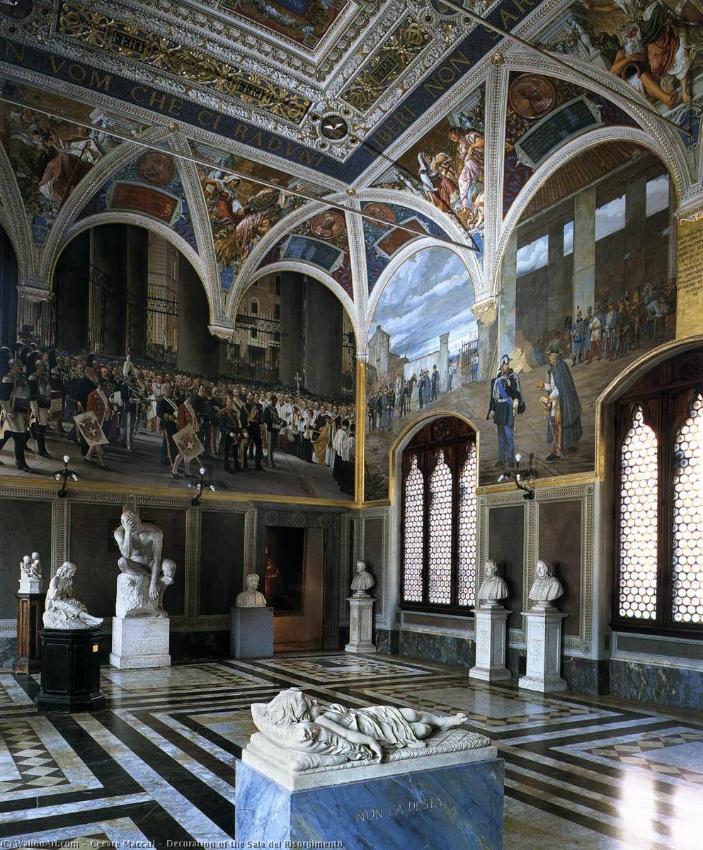 WikiOO.org - Encyclopedia of Fine Arts - Lukisan, Artwork Cesare Maccari - Decoration of the Sala del Risorgimento