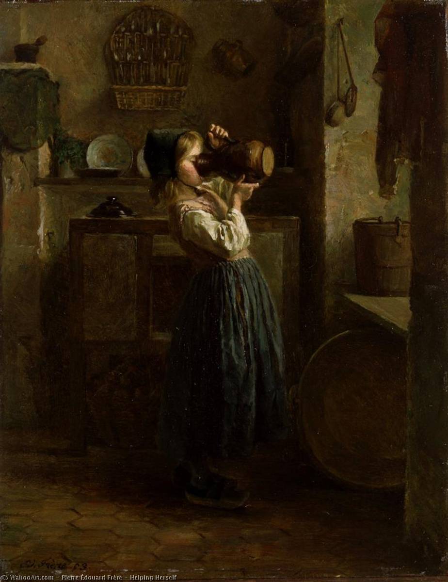 Wikioo.org - The Encyclopedia of Fine Arts - Painting, Artwork by Edouard Frère - Helping Herself