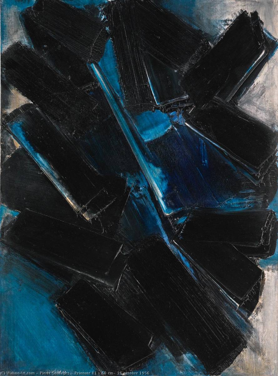 Wikioo.org - The Encyclopedia of Fine Arts - Painting, Artwork by Pierre Soulages - Peinture 81 x 60 cm, 16 octobre 1956