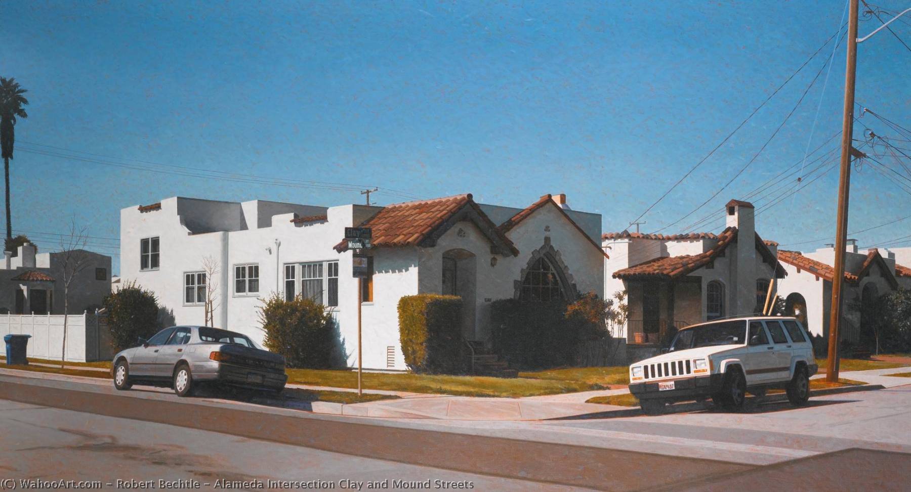 Wikioo.org - The Encyclopedia of Fine Arts - Painting, Artwork by Robert Bechtle - Alameda Intersection Clay and Mound Streets