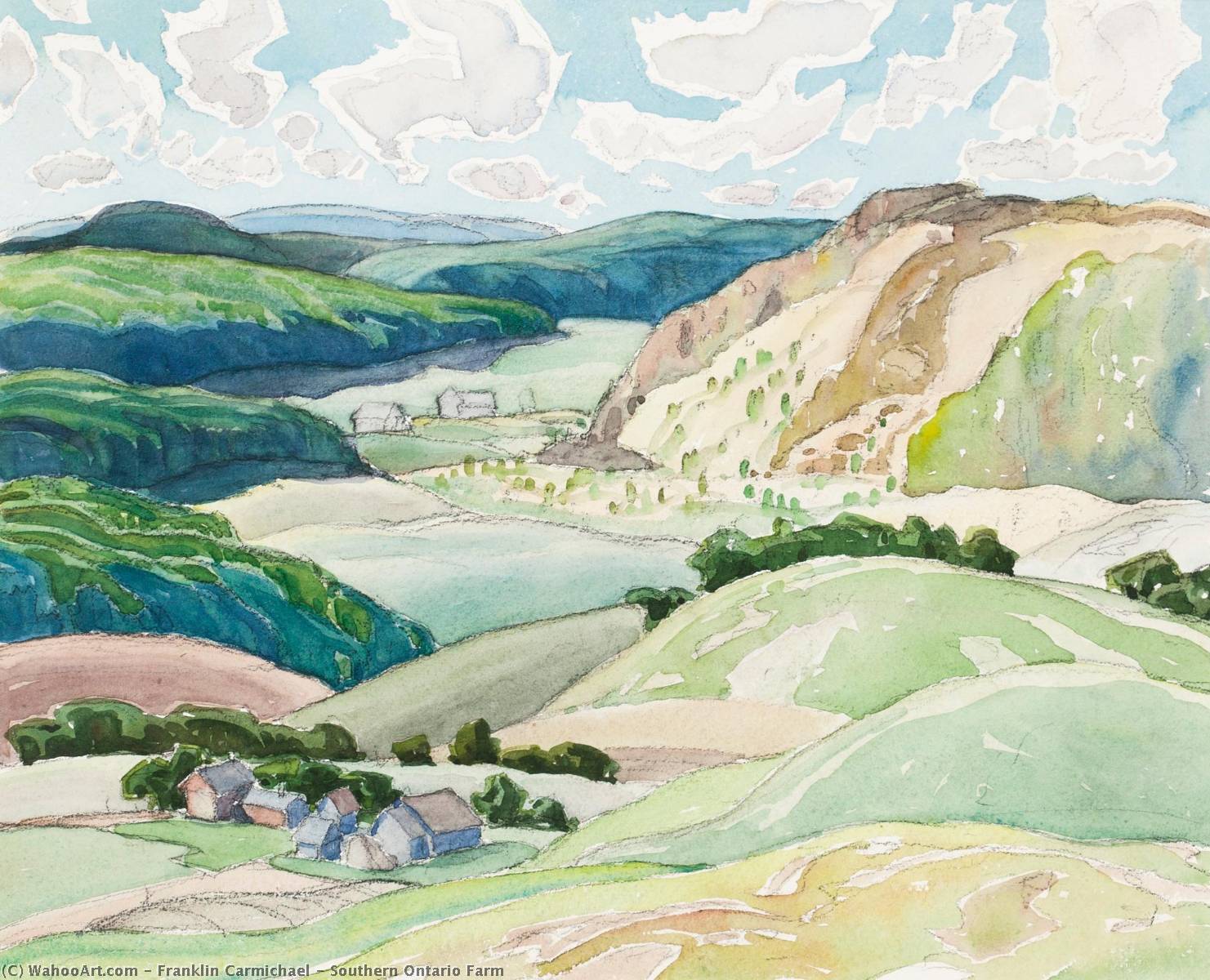 Wikioo.org - The Encyclopedia of Fine Arts - Painting, Artwork by Franklin Carmichael - Southern Ontario Farm