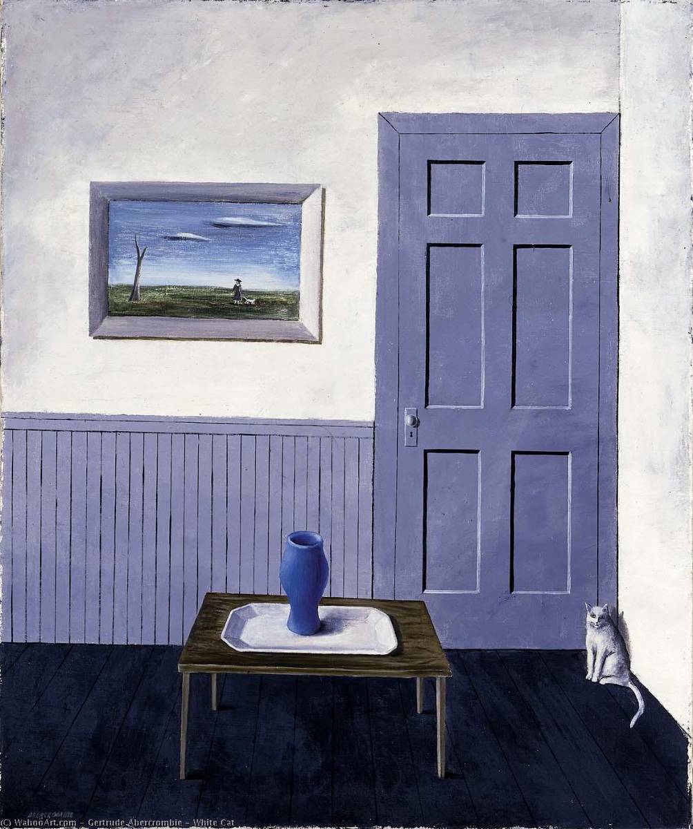 Wikioo.org - The Encyclopedia of Fine Arts - Painting, Artwork by Gertrude Abercrombie - White Cat