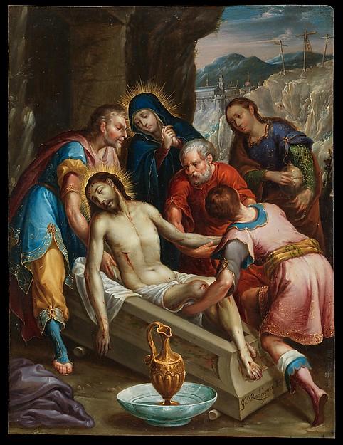 WikiOO.org - Enciclopédia das Belas Artes - Pintura, Arte por Juan Rodríguez Juarez - The Entombment of Christ
