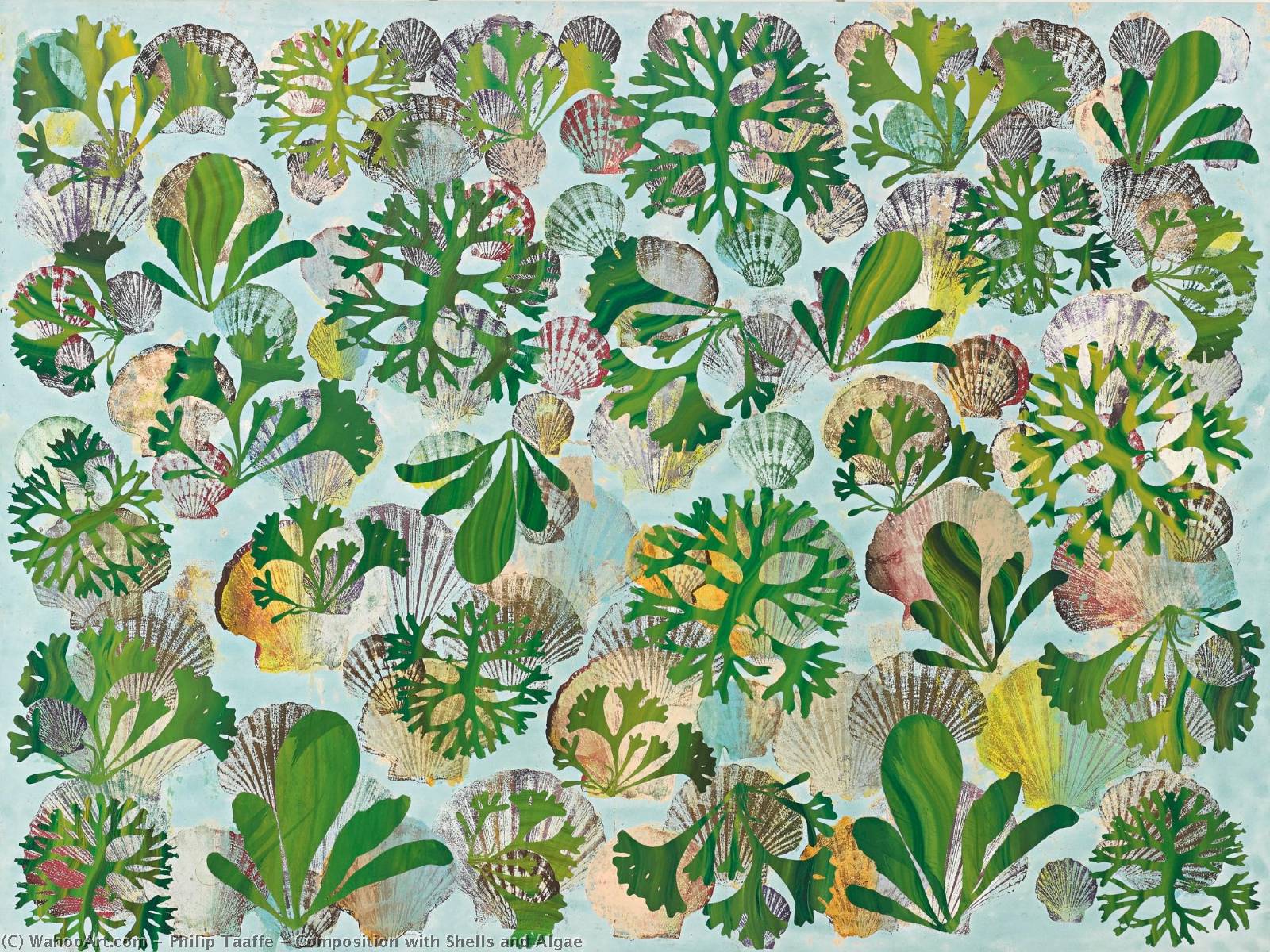 Wikioo.org - The Encyclopedia of Fine Arts - Painting, Artwork by Philip Taaffe - Composition with Shells and Algae