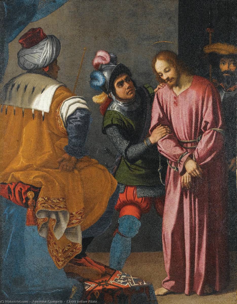 Wikioo.org - The Encyclopedia of Fine Arts - Painting, Artwork by Agostino Ciampelli - Christ before Pilate