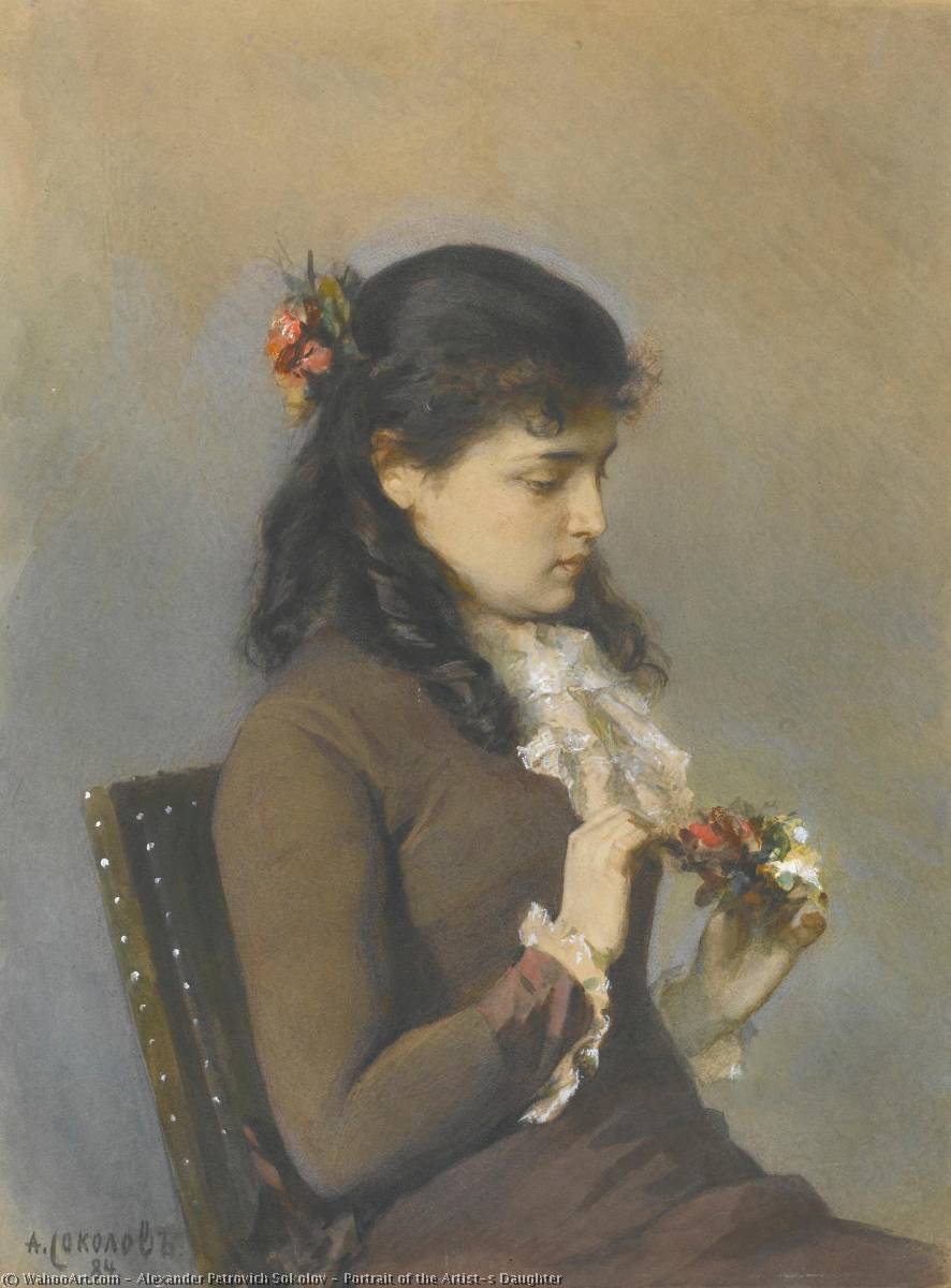 Wikioo.org - The Encyclopedia of Fine Arts - Painting, Artwork by Alexander Petrovich Sokolov - Portrait of the Artist's Daughter