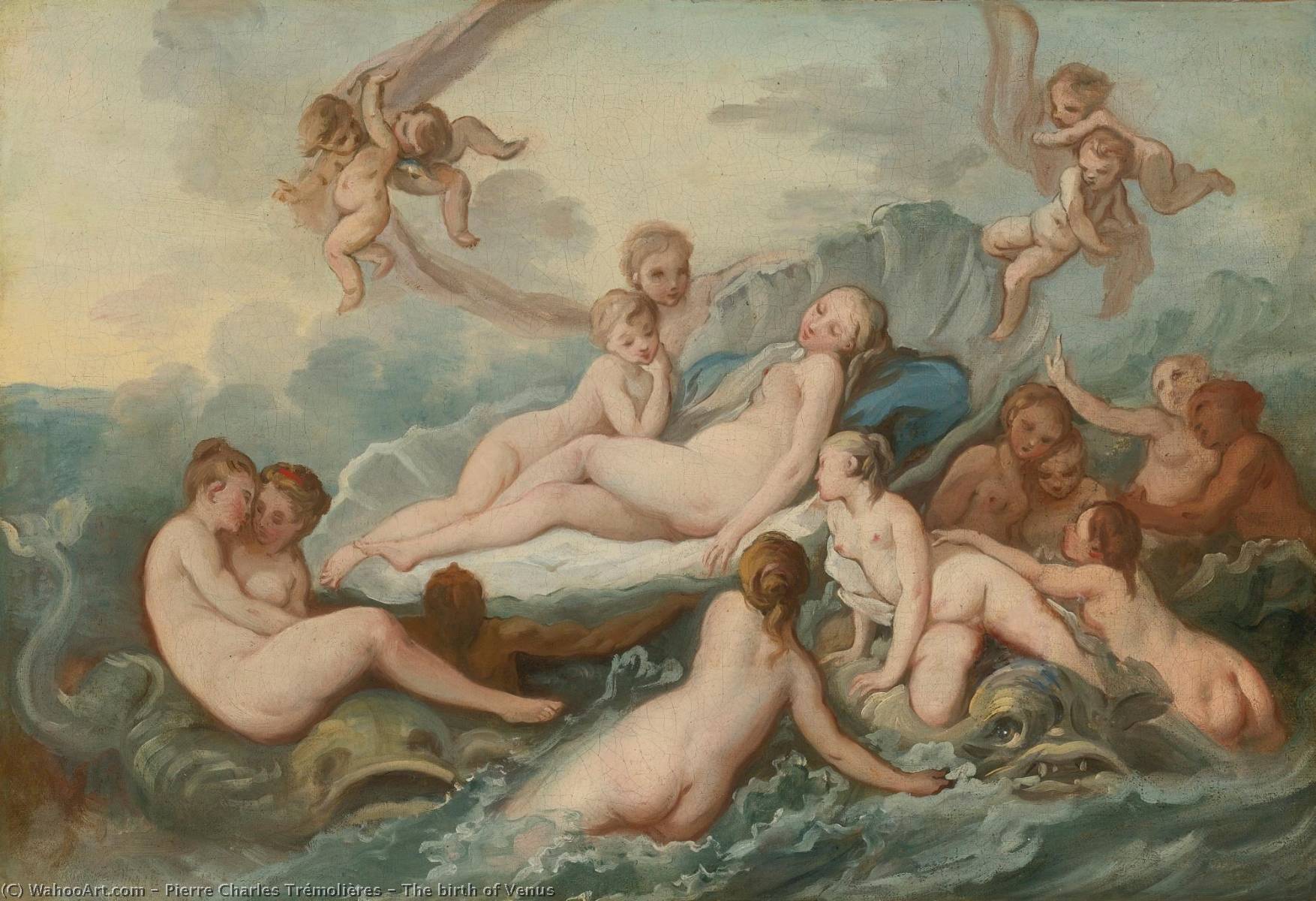 Wikioo.org - The Encyclopedia of Fine Arts - Painting, Artwork by Pierre Charles Trémolières - The birth of Venus