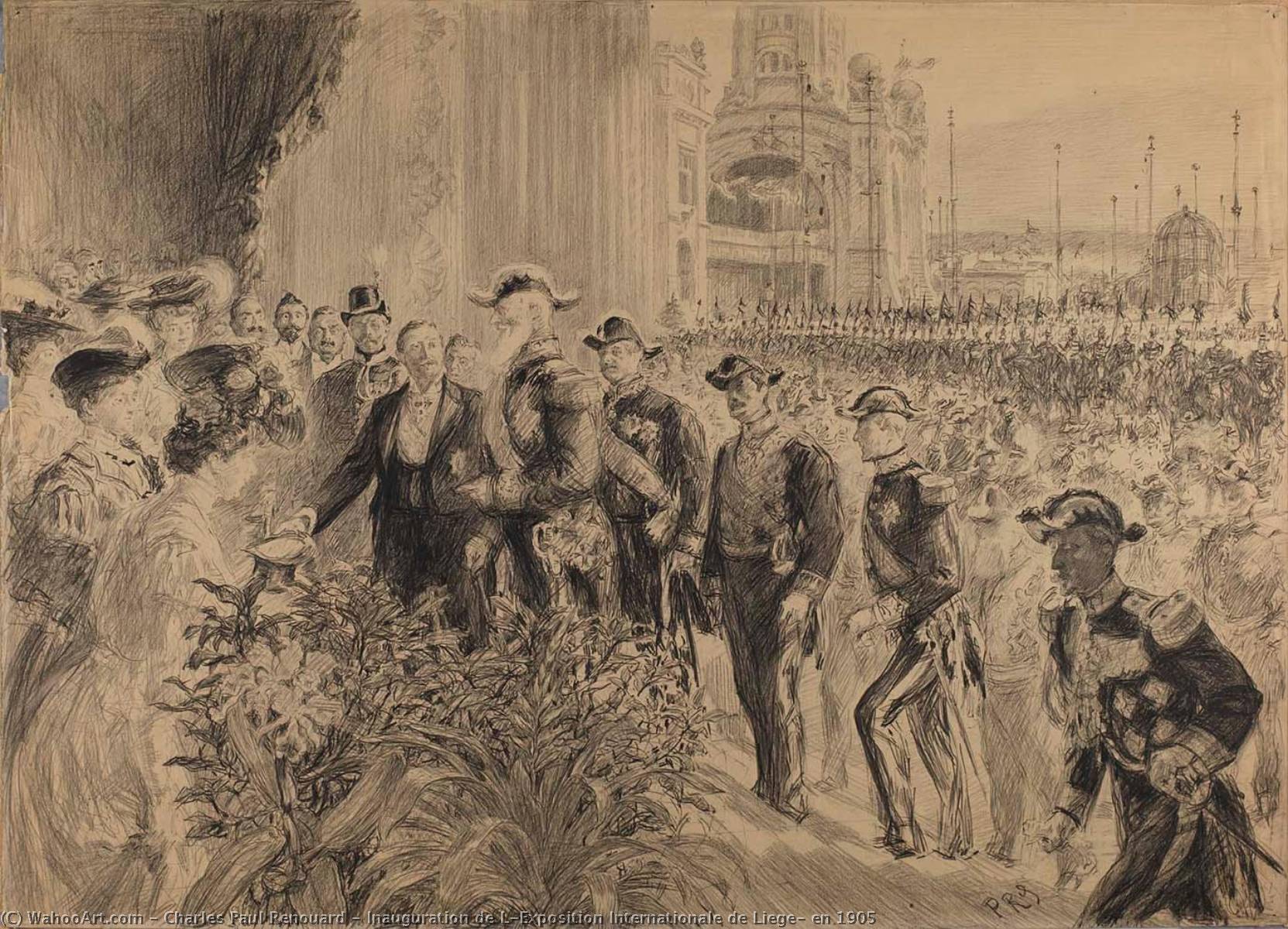 WikiOO.org - Encyclopedia of Fine Arts - Lukisan, Artwork Charles Paul Renouard - Inauguration de L'Exposition Internationale de Liege, en 1905