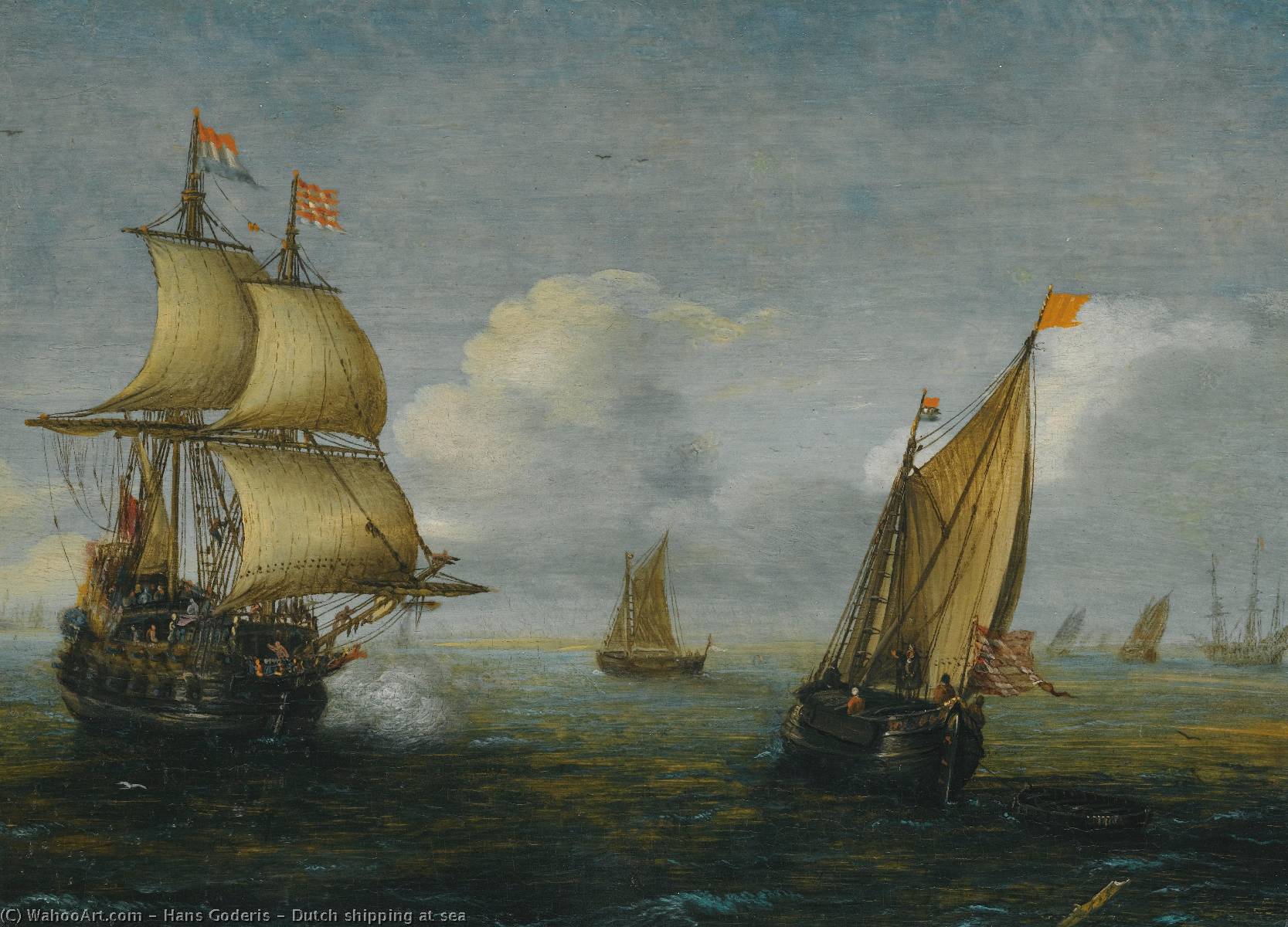 Wikioo.org - The Encyclopedia of Fine Arts - Painting, Artwork by Hans Goderis - Dutch shipping at sea