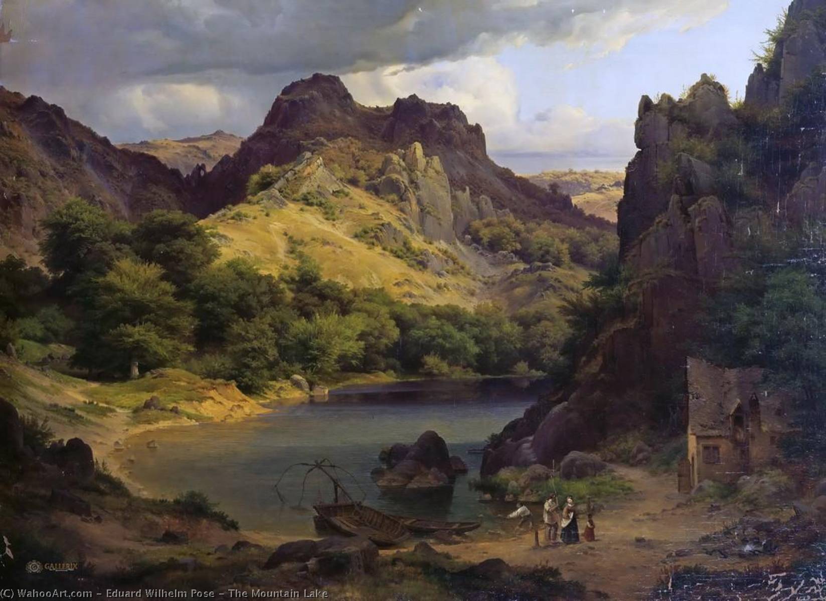 Wikioo.org - The Encyclopedia of Fine Arts - Painting, Artwork by Eduard Wilhelm Pose - The Mountain Lake