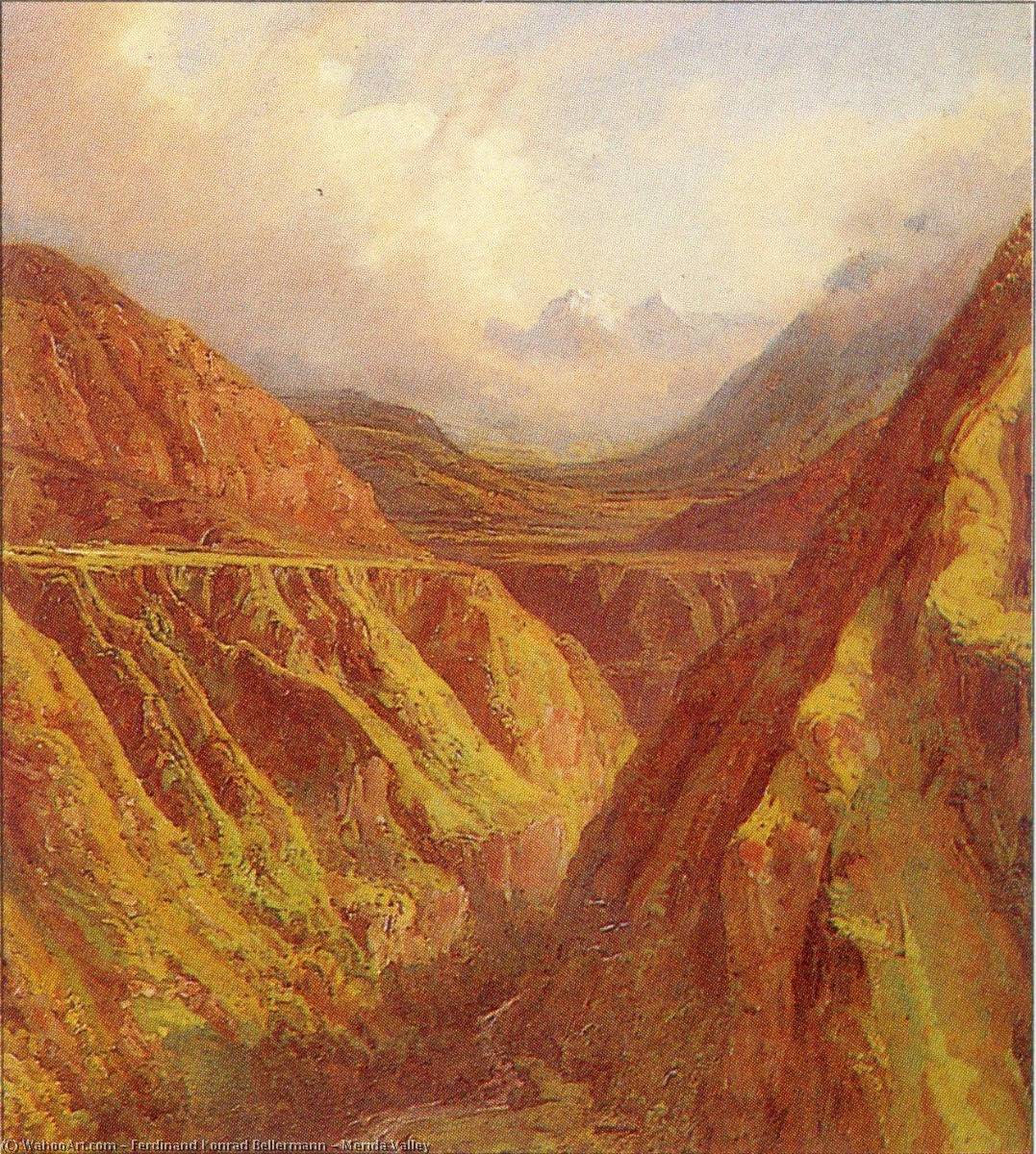 Wikioo.org - The Encyclopedia of Fine Arts - Painting, Artwork by Ferdinand Konrad Bellermann - Merida Valley