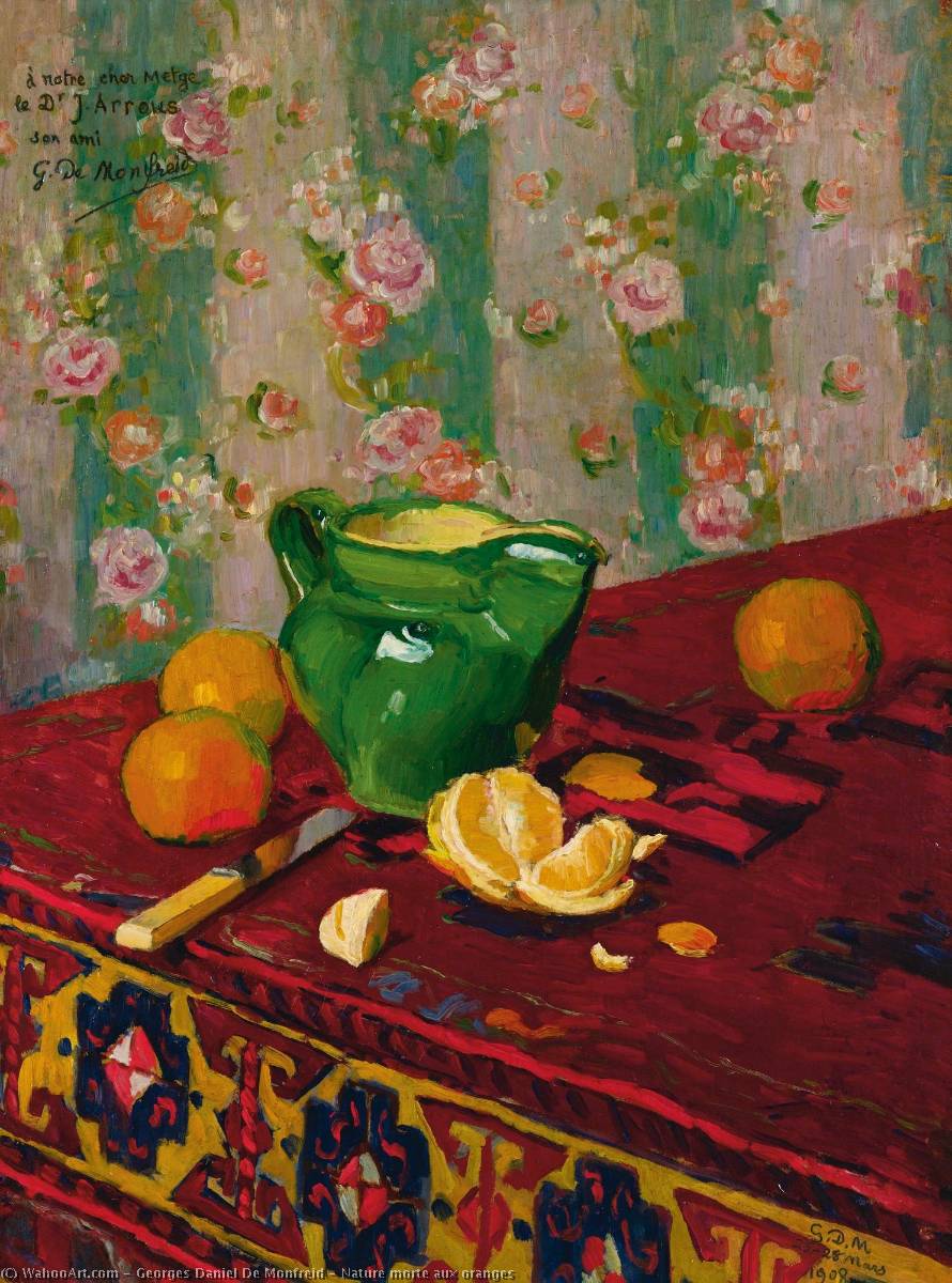 Wikioo.org - The Encyclopedia of Fine Arts - Painting, Artwork by Georges Daniel De Monfreid - Nature morte aux oranges