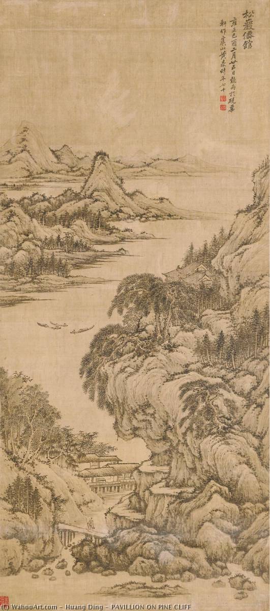 WikiOO.org - Енциклопедия за изящни изкуства - Живопис, Произведения на изкуството Huang Ding - PAVILLION ON PINE CLIFF