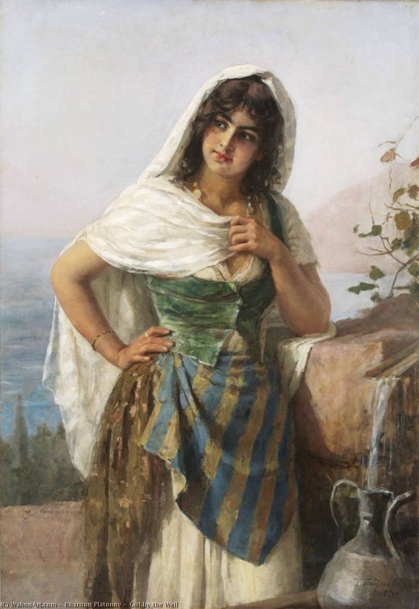 Wikioo.org - The Encyclopedia of Fine Arts - Painting, Artwork by Khariton Platonov - Girl by the Well