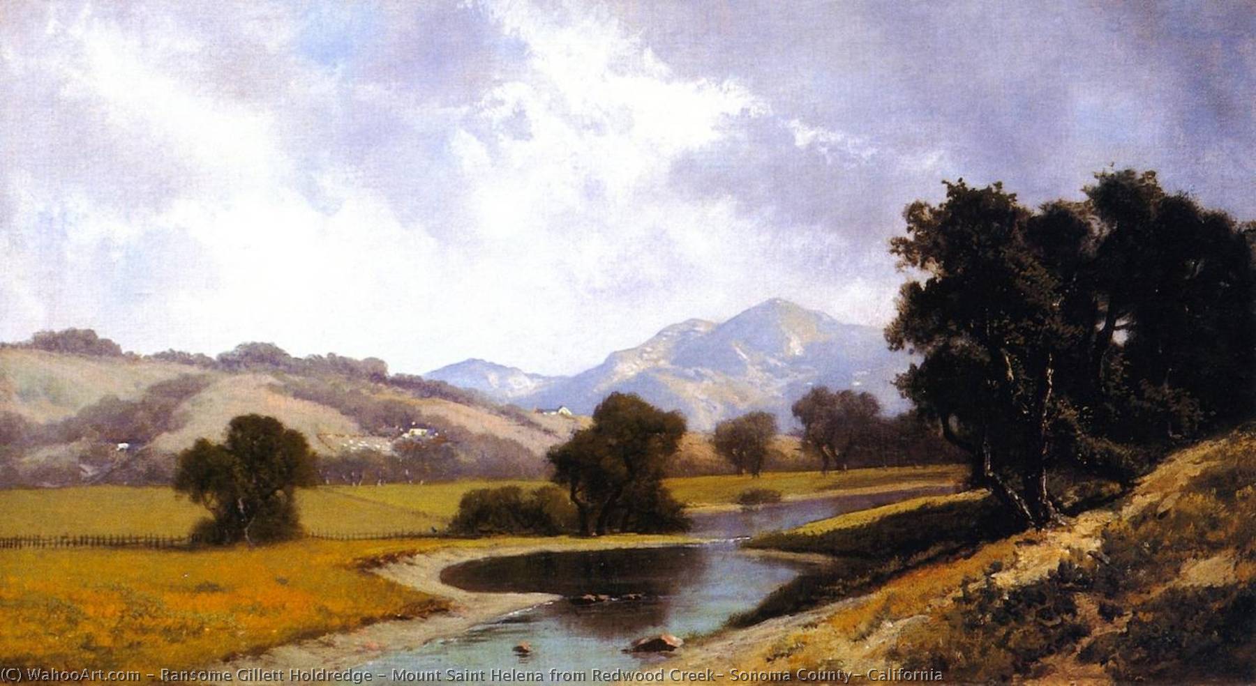 Wikioo.org - The Encyclopedia of Fine Arts - Painting, Artwork by Ransome Gillett Holdredge - Mount Saint Helena from Redwood Creek, Sonoma County, California