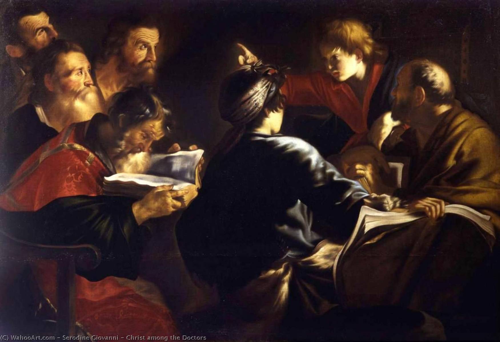 Wikioo.org - The Encyclopedia of Fine Arts - Painting, Artwork by Giovanni Serodine - Christ among the Doctors