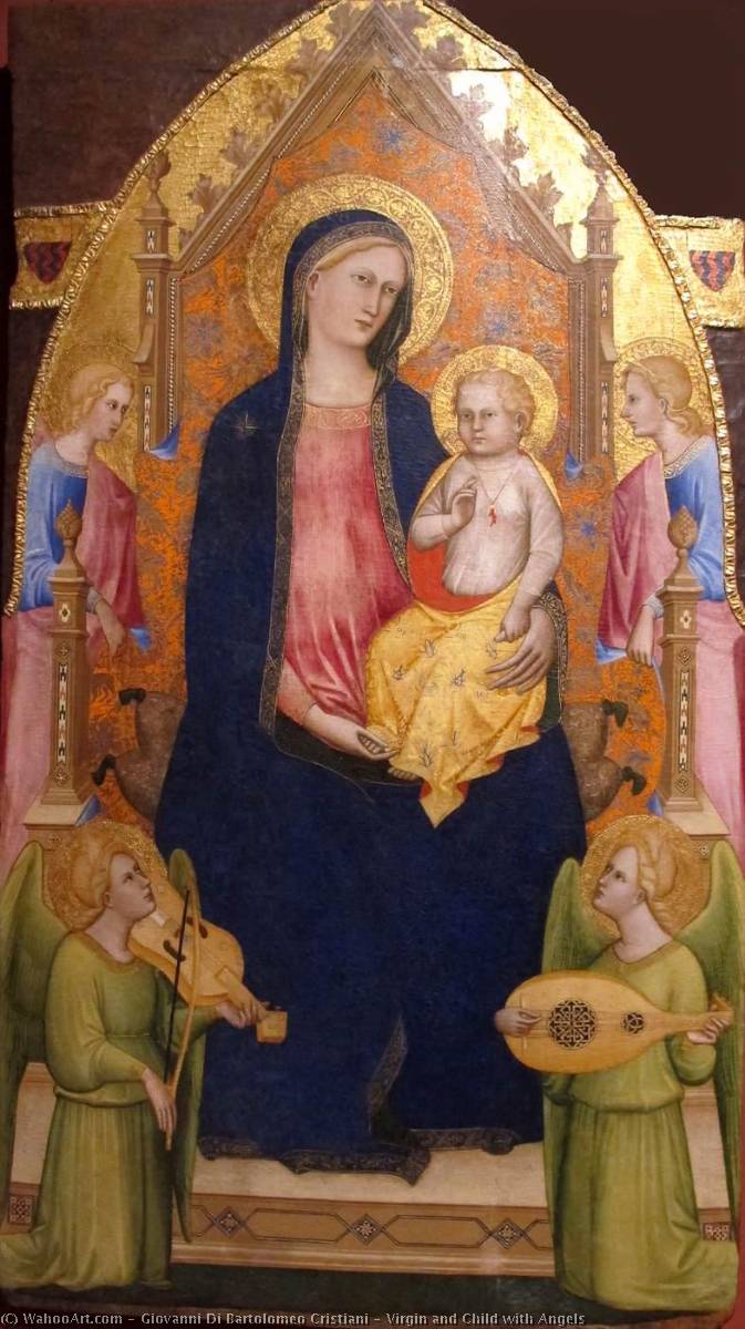 Wikioo.org - The Encyclopedia of Fine Arts - Painting, Artwork by Giovanni Di Bartolomeo Cristiani - Virgin and Child with Angels