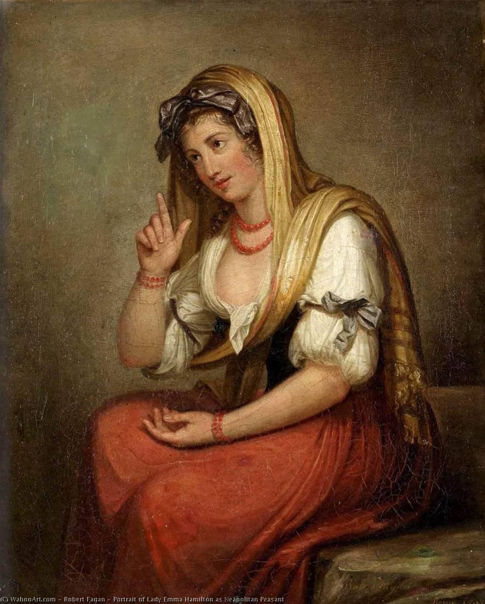 Wikioo.org - The Encyclopedia of Fine Arts - Painting, Artwork by Robert Fagan - Portrait of Lady Emma Hamilton as Neapolitan Peasant