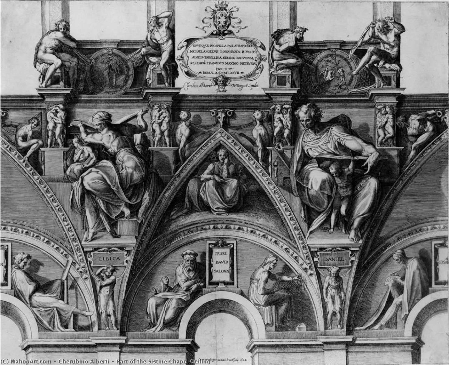 WikiOO.org - Enciclopedia of Fine Arts - Pictura, lucrări de artă Cherubino Alberti - Part of the Sistine Chapel Ceiling