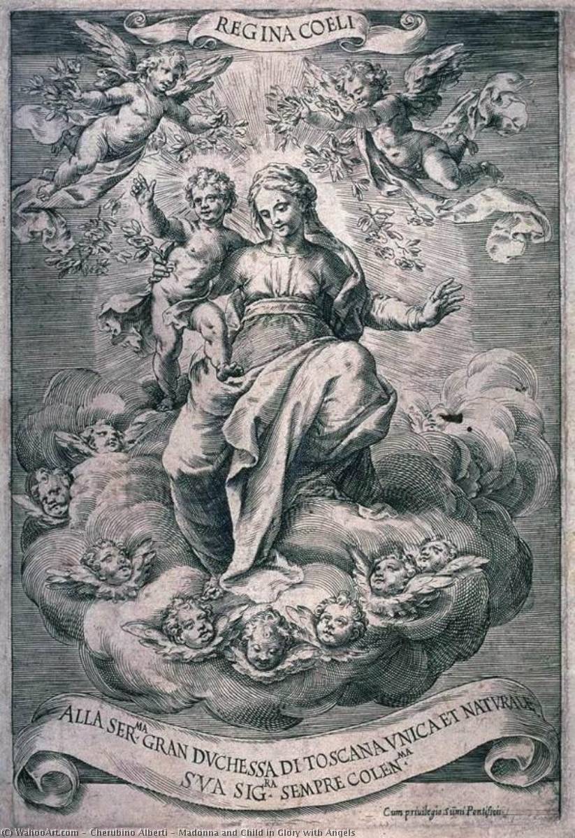 Wikioo.org - The Encyclopedia of Fine Arts - Painting, Artwork by Cherubino Alberti - Madonna and Child in Glory with Angels