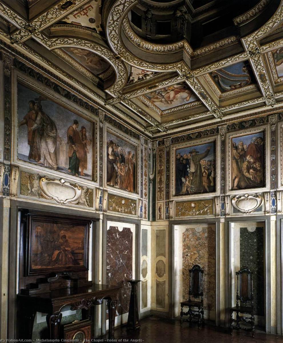 WikiOO.org - אנציקלופדיה לאמנויות יפות - ציור, יצירות אמנות Michelangelo Cinganelli - The Chapel (Room of the Angels)